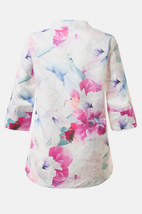 Leinentunika, XL-Blüten, A-Line, reines Leinen, Selection