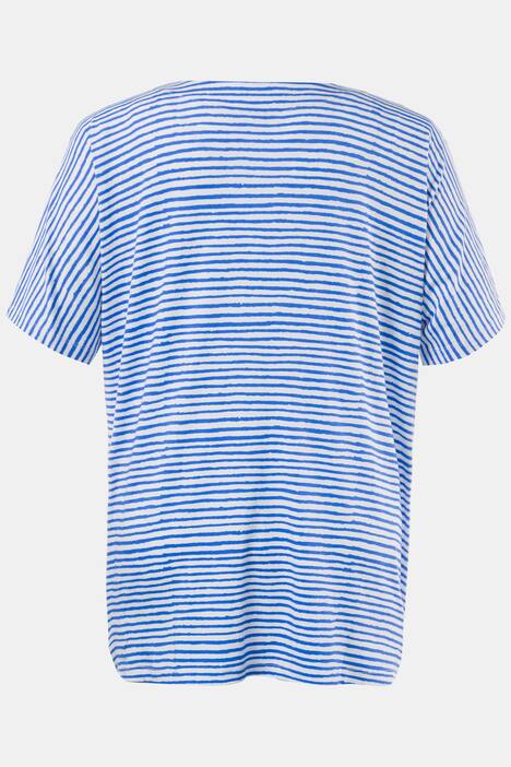 T-Shirt, Streifenmix, Oversized, Fledermaus-Ärmel, Stretchkomfort