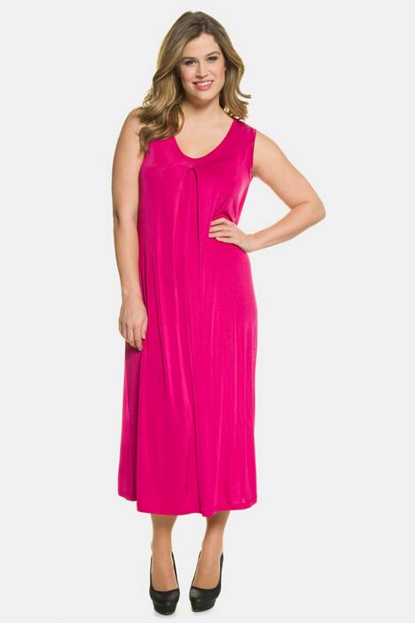 Slinkykleid, Zierfalte, V-Ausschnitt, Selection