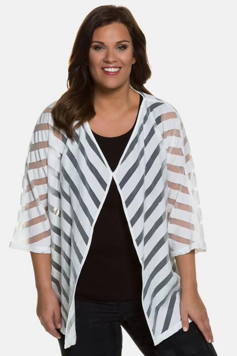 Blusenjacke, transparente Ausbrenner-Streifen