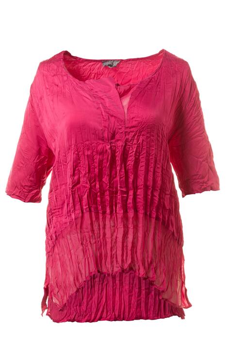 Uneven Hem Crinkle Blouse
