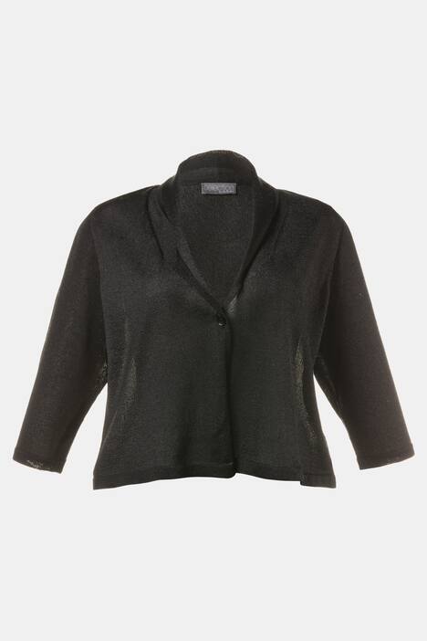 Crop One Button Shawl Collar Sweater Cardigan