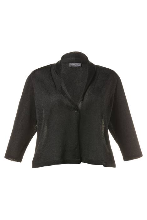 Crop One Button Shawl Collar Sweater Cardigan