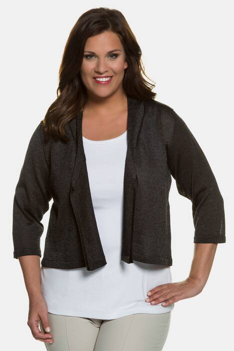 Crop One Button Shawl Collar Sweater Cardigan