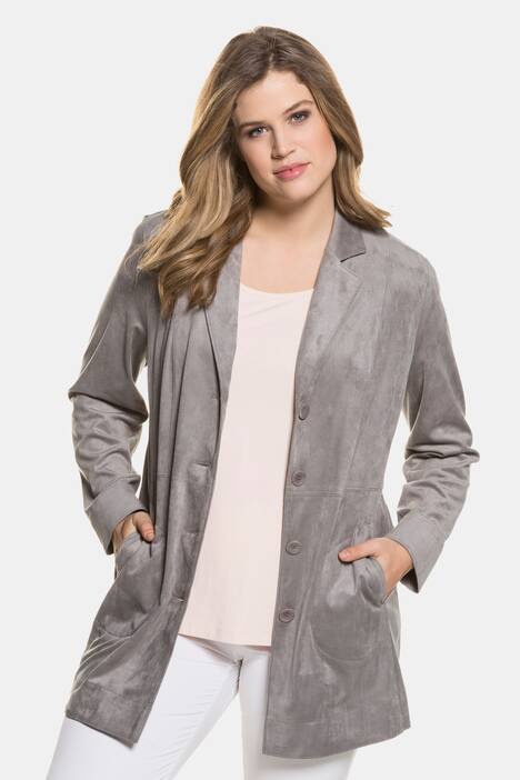 Suede-Jacke, Reversform, Stretchkomfort, Taschen