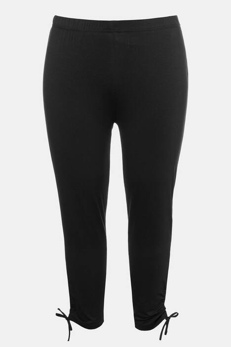 Capri, seitliche Raffung, Rundum-Gummibund, Elasthan