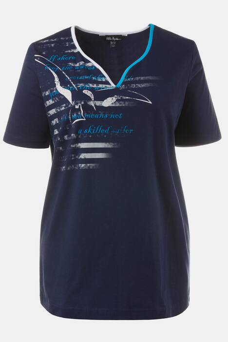 T-shirt, classic, meeuwenmotief, hartvormige hals