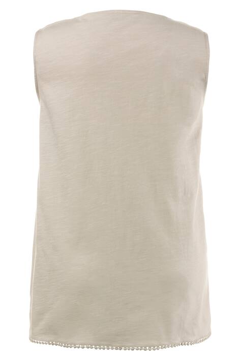 Crochet Accent Cotton Knit Tank