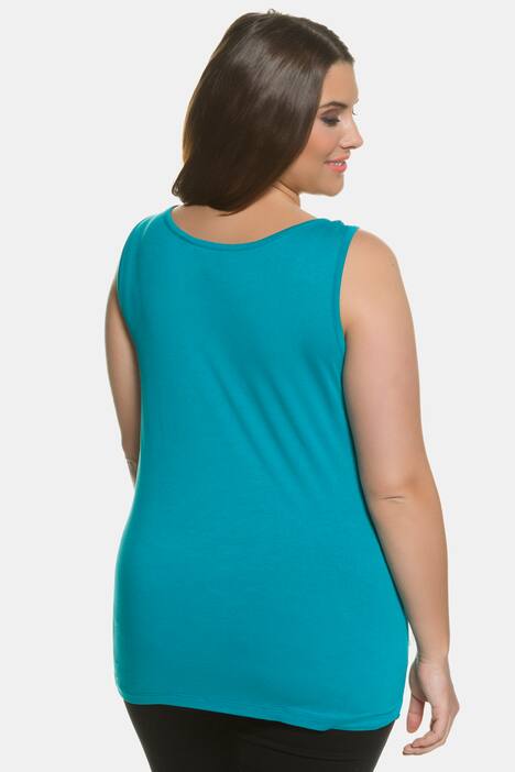Ombre Fringe Round Neck Stretch Knit Tank