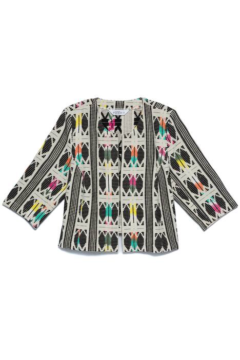 Jacquard-Jacke, Ethnomuster, kürzere, offene Form