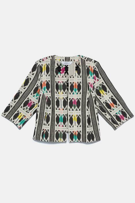 Jacquard-Jacke, Ethnomuster, kürzere, offene Form