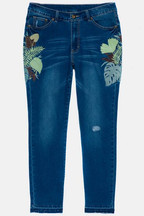 Skinny-Jeans, Destroy-Effekte, Stickerei, Stretchdenim