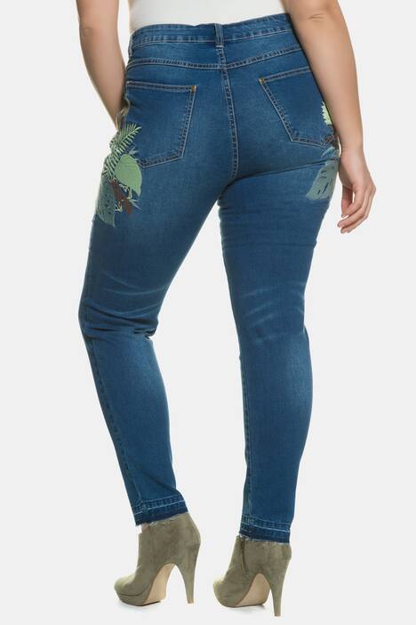 Skinny-Jeans, Destroy-Effekte, Stickerei, Stretchdenim