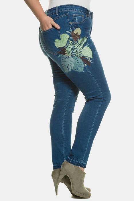 Skinny-Jeans, Destroy-Effekte, Stickerei, Stretchdenim
