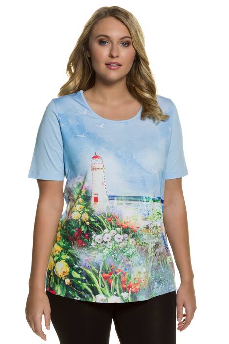 Lighthouse Floral Cotton Stretch Classic Fit Tee