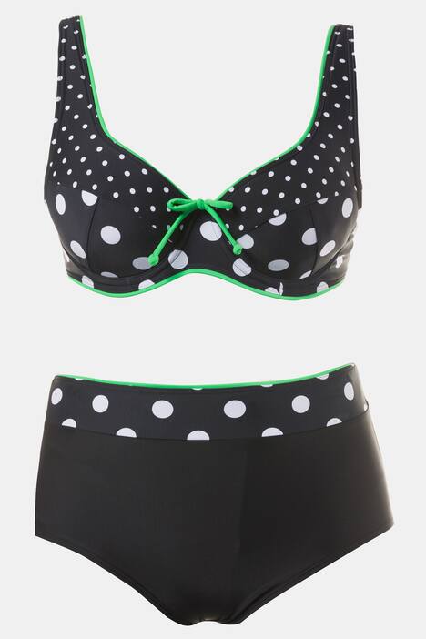 Trendy Colorful Trim Dot Bikini Set