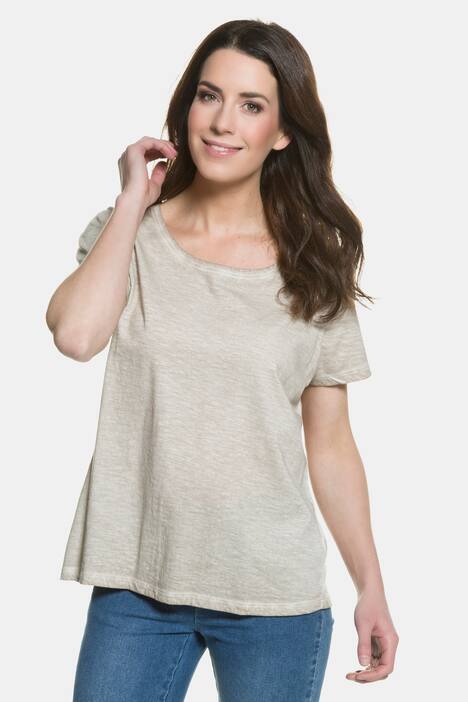 T-Shirt in Used-Look, Rundhals, lockere Passform