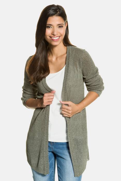 Cardigan, Glanzeffekt, lange, offene Form