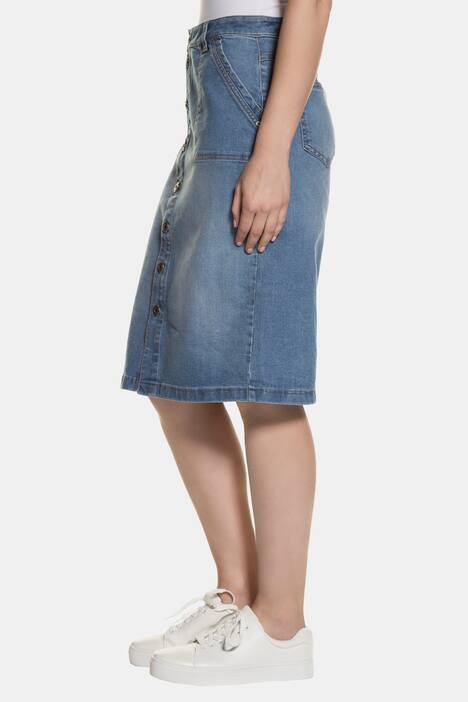 Jeansrock, Knopfleiste, gerade Form, Stretchkomfort
