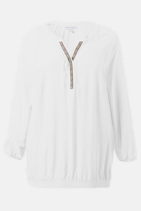 Tunika, elastische Abschlüsse, Zierband, 3/4-Arm