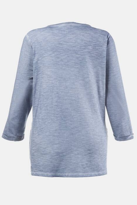 Shirt, Pailletten-Stern, Spitzeneinsätze, 3/4 Arm, Rundhals