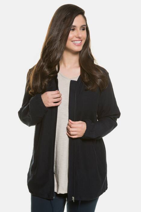 Sweat-Blouson, Tunnelzug-Saum, Biobaumwolle
