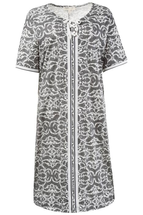 Eco Cotton Floral Print Trim Dress