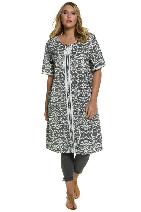 Eco Cotton Floral Print Trim Dress