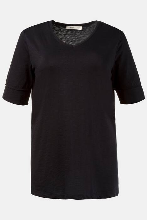 T-Shirt, Ziernaht, Classic, Ärmelblende, Biobaumwolle
