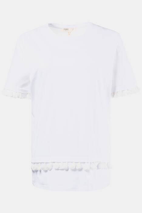 T-Shirt, Quastenborte, Jersey, reine Biobaumwolle