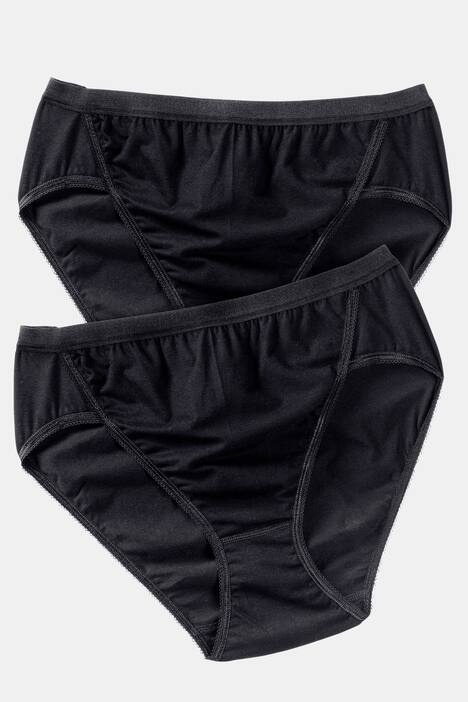 2 Pack of High Cut Stretch Cotton Panties - Solids