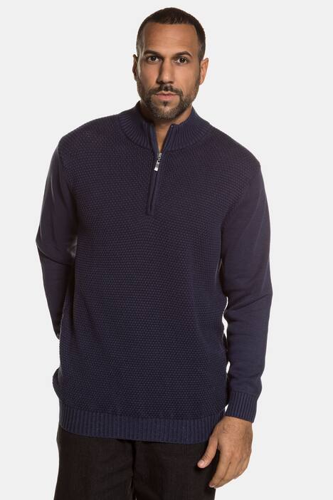 Zipped Collar Long Sleeve Sweater