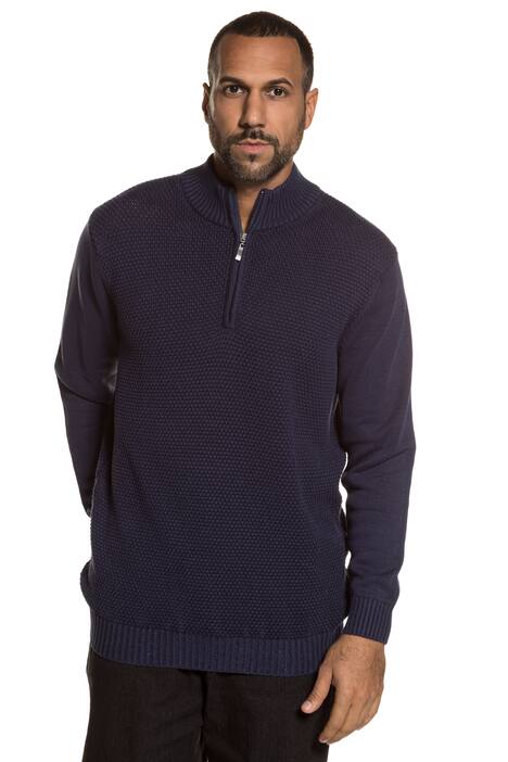Zipped Collar Long Sleeve Sweater