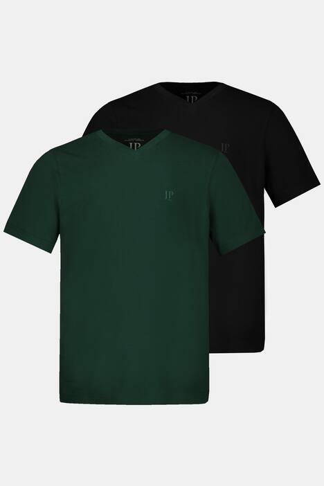T-Shirt, Doppelpack, V-Ausschnitt, Halbarm, bis 8 XL