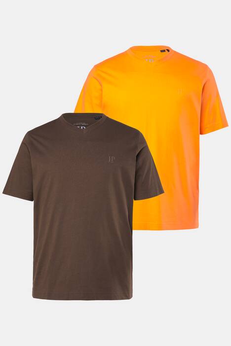 T-shirts, collection Basic, lot de 2. Col en V et manches courtes - jusqu'au 8XL