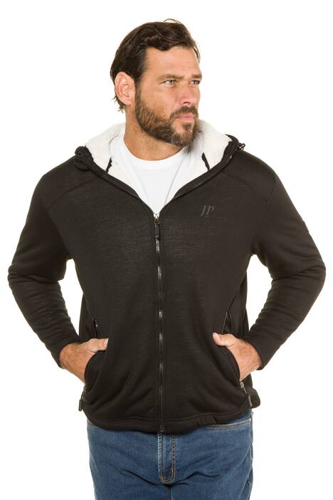 Fur Lined Zip Up Hooded Sweatshirt