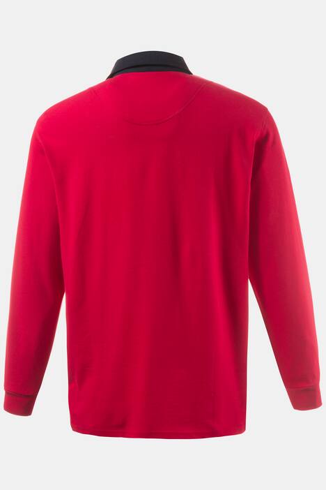 18 Number Contrast Collar Long Sleeve Polo T-shirt