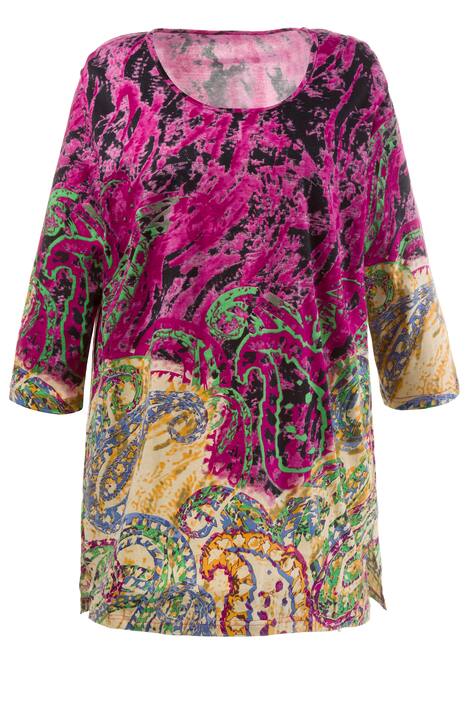 Updated Paisley Border Print Cotton Knit Tunic