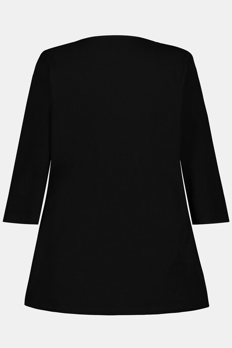 Pintuck Swing Round Neck Cotton Knit Tunic