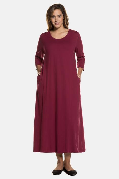 Kleid, relaxed, 3/4 Ärmel, reine Baumwolle