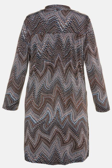 Cardigan, gemustert, offene Form, Jersey