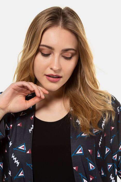 Cardigan, gemustert, offene Form, Jersey