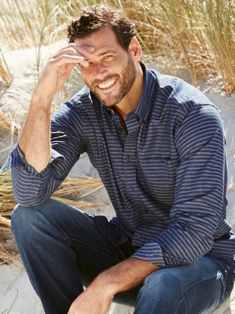 Hemd, Denimlook, Buttondown-Kragen, Modern Fit