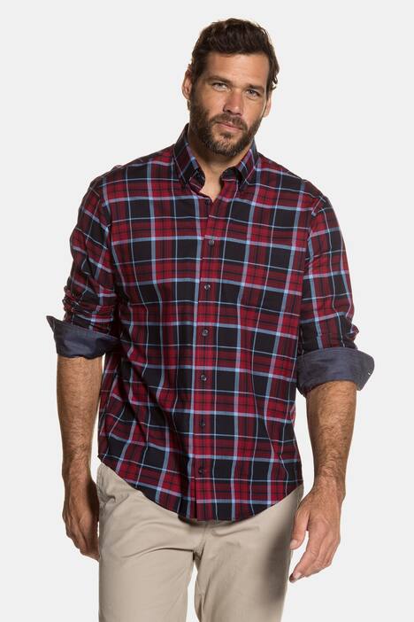 Karohemd, Buttondown-Kragen, Denim-Details, Modern Fit