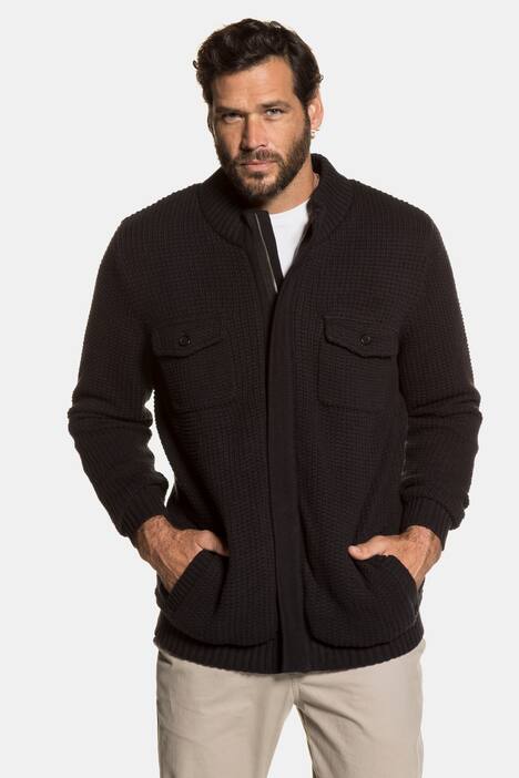 Zipper Front 4 Pocket Style Cardigan Jacket