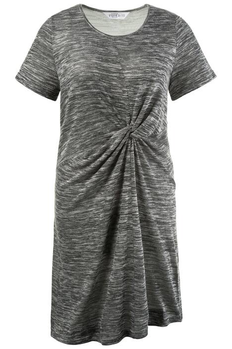 Jerseykleid, Melangeoptik, Drapierung, Halbarm