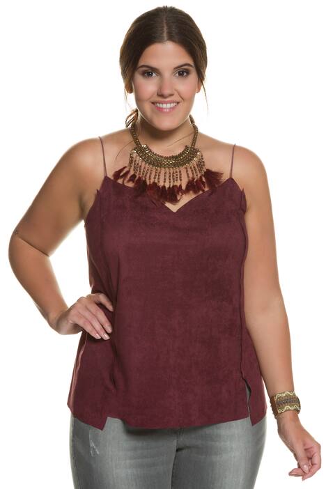 Faux Suede Spaghetti Strap Tank