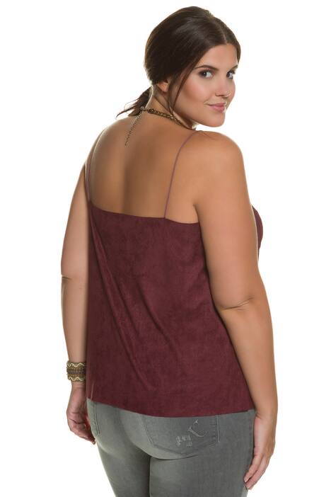 Faux Suede Spaghetti Strap Tank