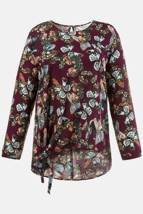 Bluse, Schmetterlinge, Bindesaum, hinten länger