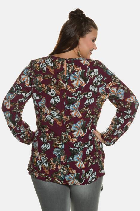 Bluse, Schmetterlinge, Bindesaum, hinten länger